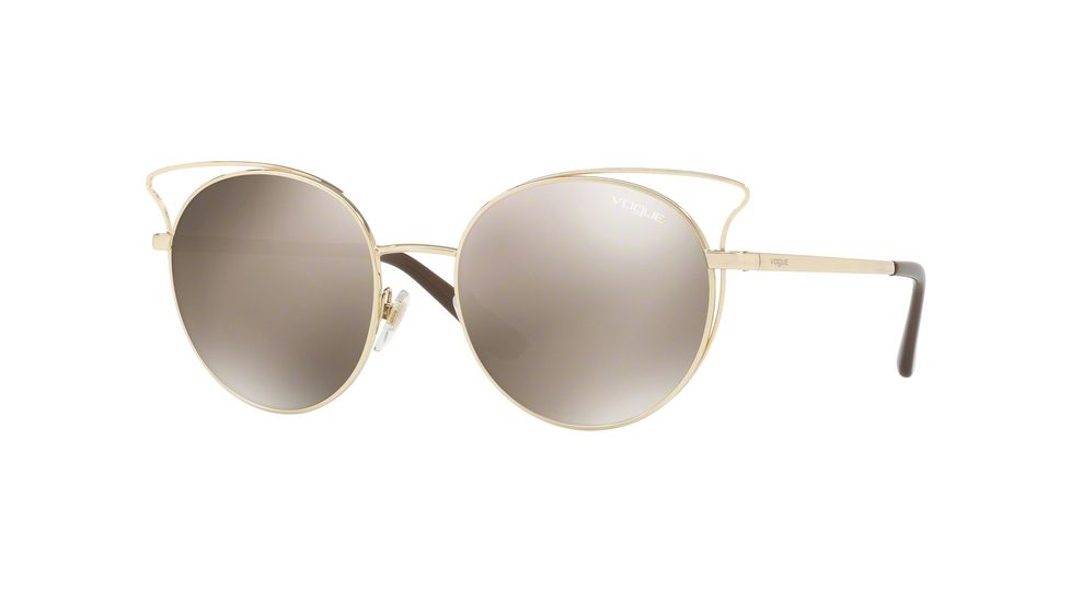 Vogue VO4048S Sunglasses 848/5A-52 - Pale Gold Frame, Light Brown Mirror Gold Lenses
