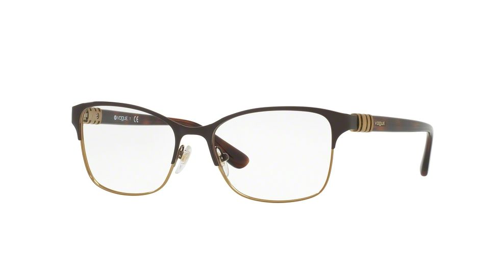 Vogue VO4050 Progressive Prescription Eyeglasses 997-51 - Brown/Pale Gold Frame