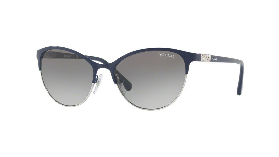 Vogue VO4058SB Single Vision Prescription Sunglasses VO4058SB-505111-56 - Lens Diameter 56 mm, Frame Color Blue/Silver