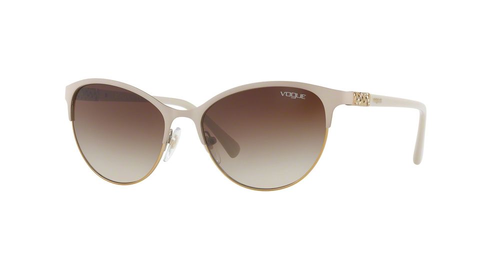 Vogue VO4058SB Single Vision Prescription Sunglasses VO4058SB-996-13-56 - Lens Diameter 56 mm, Frame Color Matte Beige/pale Gold