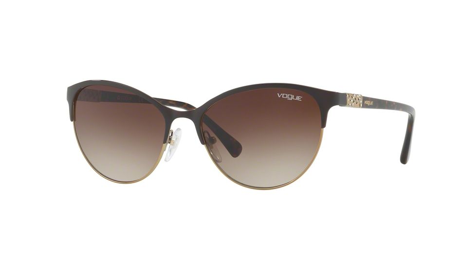 Vogue VO4058SB Single Vision Prescription Sunglasses VO4058SB-997-13-56 - Lens Diameter 56 mm, Frame Color Brown/Pale Gold