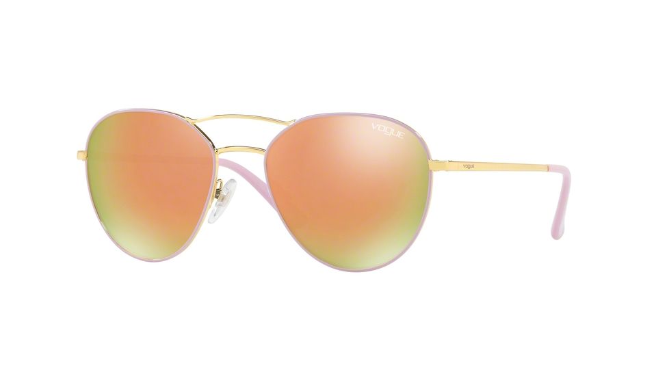 Vogue VO4060S Single Vision Prescription Sunglasses VO4060S-50245R-54 - Lens Diameter 54 mm, Frame Color Gold/pink