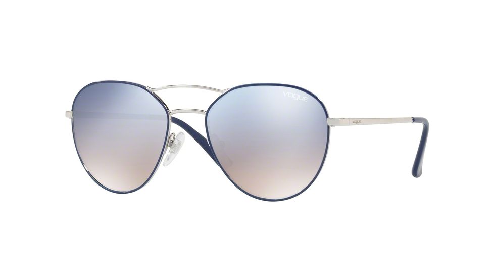 Vogue VO4060S Single Vision Prescription Sunglasses VO4060S-50597B-54 - Lens Diameter 54 mm, Frame Color Silver / Blue