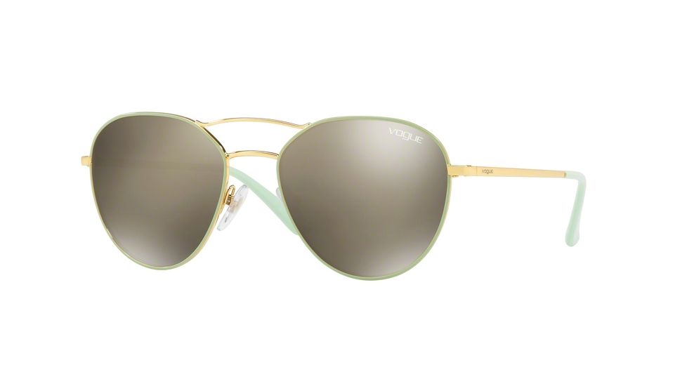 Vogue VO4060S Single Vision Prescription Sunglasses VO4060S-50655A-54 - Lens Diameter 54 mm, Frame Color Gold Green