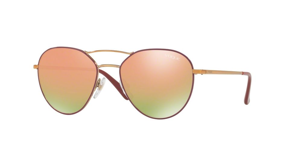 Vogue VO4060S Single Vision Prescription Sunglasses VO4060S-50854Z-54 - Lens Diameter 54 mm, Frame Color Pink Gold/violet