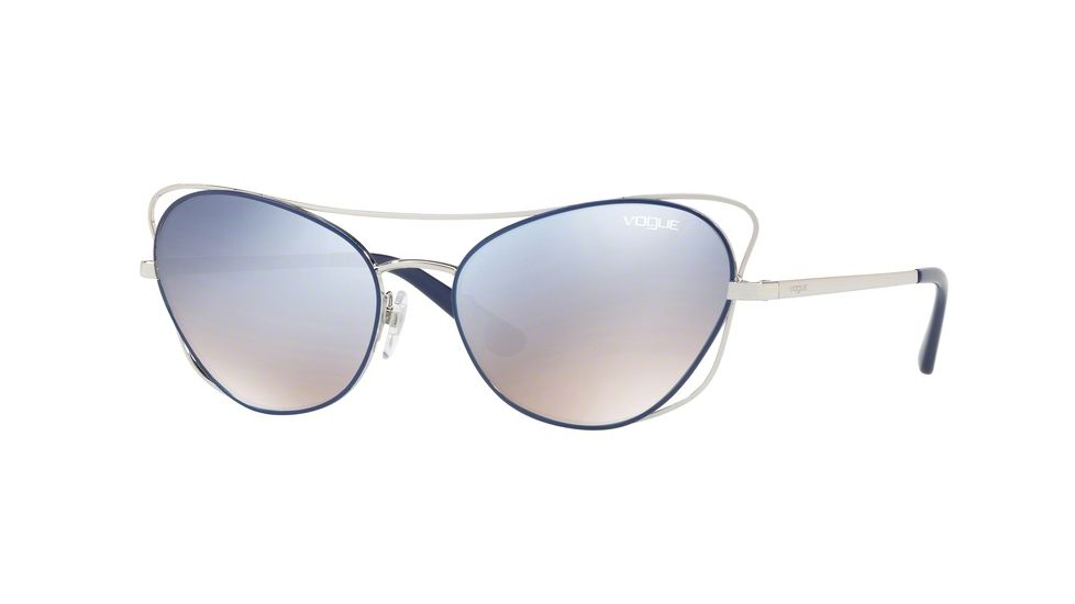 Vogue VO4070S Single Vision Prescription Sunglasses VO4070S-50597B-57 - Lens Diameter 57 mm, Frame Color Silver / Blue