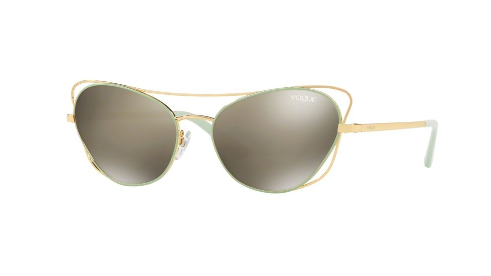 Vogue VO4070S Single Vision Prescription Sunglasses VO4070S-50655A-57 - Lens Diameter 57 mm, Frame Color Gold Green