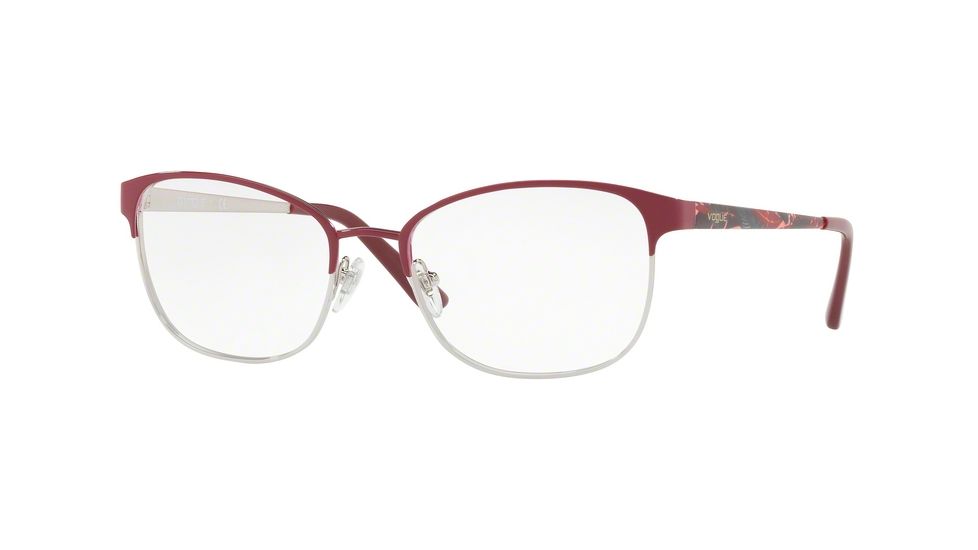 Vogue VO4072 Eyeglass Frames 5055-54 - Dark Red/silver Frame