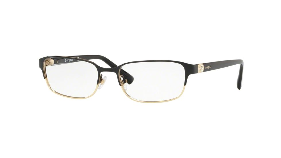 Vogue VO4073B Prescription Eyeglasses, 51mm, Black/pale Gold, VO4073B-352-51-SV