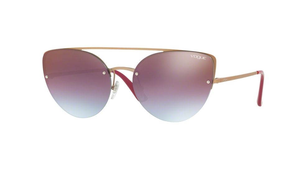Vogue VO4074S Single Vision Prescription Sunglasses VO4074S-5075H7-57 - Lens Diameter 57 mm, Frame Color Matte Light Pink Gold