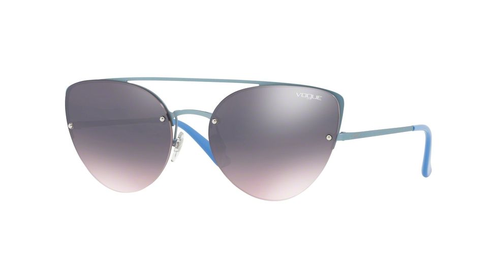 Vogue VO4074S Single Vision Prescription Sunglasses VO4074S-5077H9-57 - Lens Diameter 57 mm, Frame Color Matte Azure
