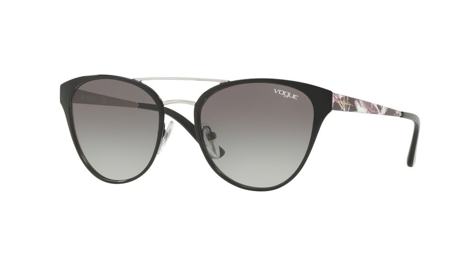 Vogue VO4078S Single Vision Prescription Sunglasses VO4078S-352-11-53 - Lens Diameter 53 mm, Frame Color Black/Silver