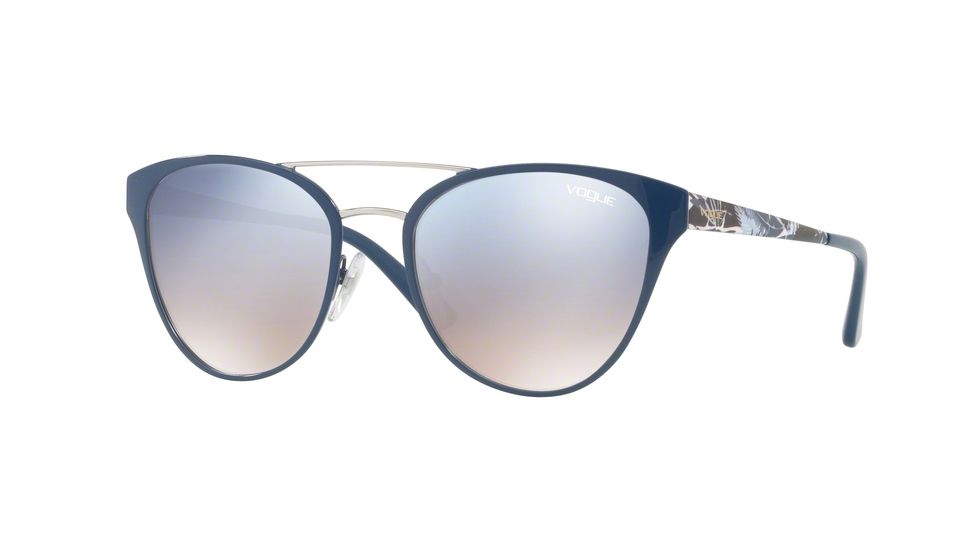 Vogue VO4078S Single Vision Prescription Sunglasses VO4078S-50707B-53 - Lens Diameter 53 mm, Frame Color Bluette/silver