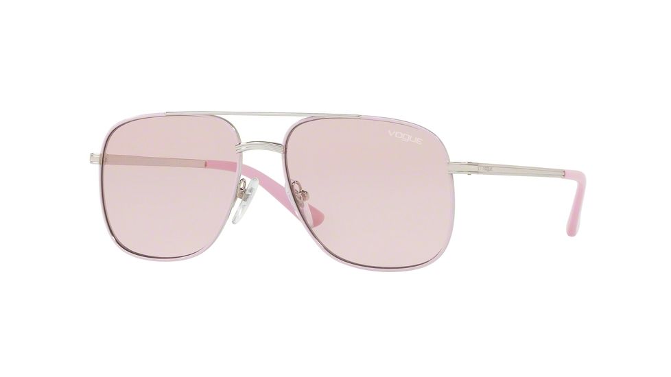 Vogue VO4083S Single Vision Prescription Sunglasses VO4083S-323-5-55 - Lens Diameter 55 mm, Frame Color Silver/Pink