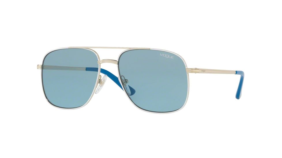 Vogue VO4083S Single Vision Prescription Sunglasses VO4083S-848-80-55 - Lens Diameter 55 mm, Frame Color Pale Gold/white