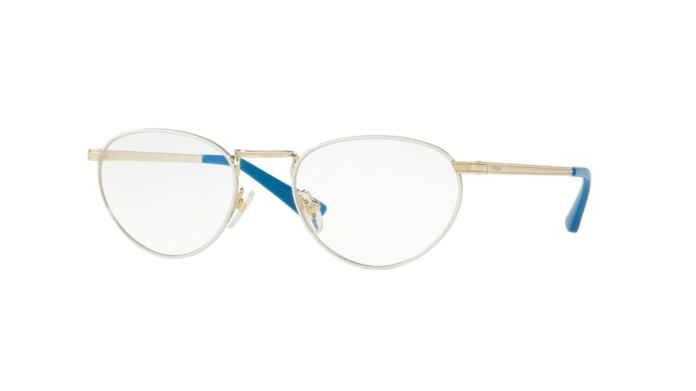 Vogue VO4084 Progressive Prescription Eyeglasses 848-52 - Pale Gold/white Frame