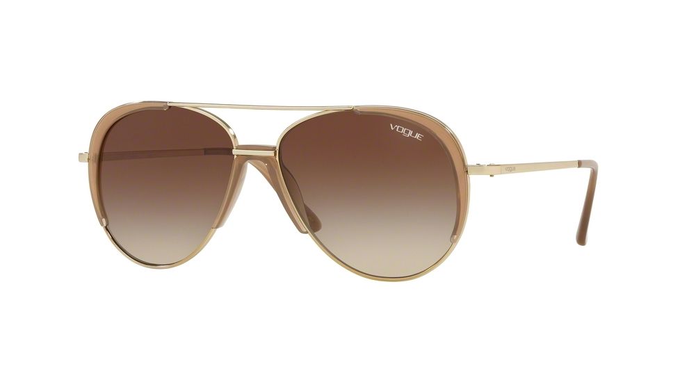 Vogue VO4097S Progressive Prescription Sunglasses, 58mm, Pale Gold, VO4097S-848-13-58-PRO