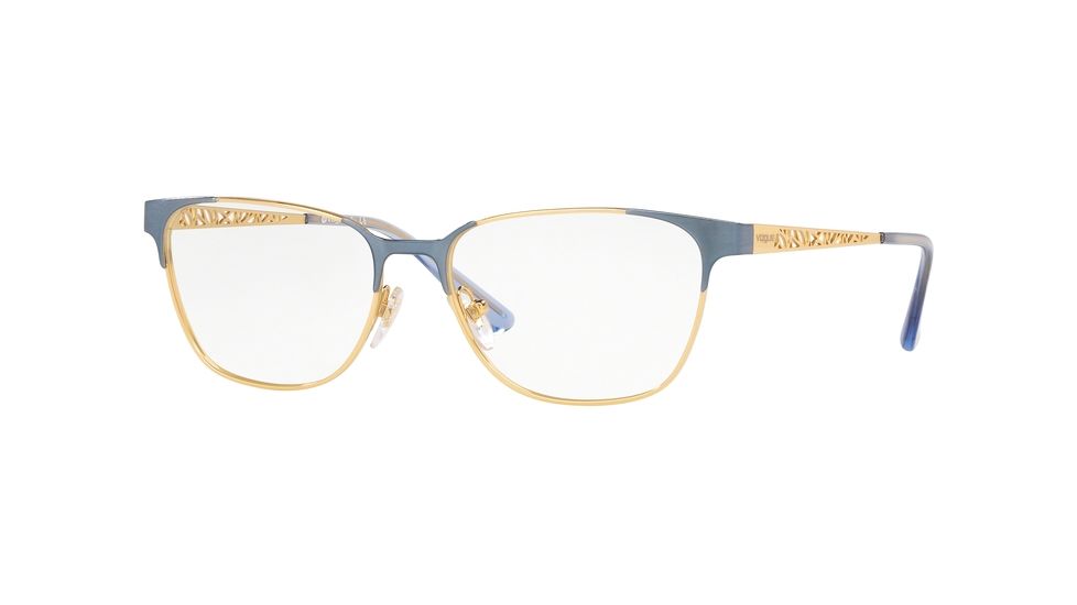 Vogue VO4119 Eyeglass Frames 5105-51 - Gold/Brushed Light Blue