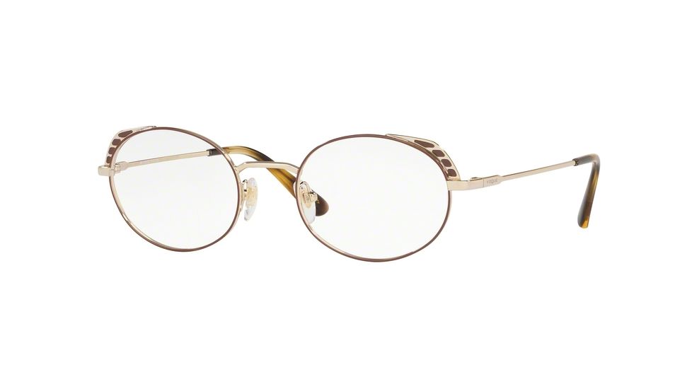 Vogue VO4132 Prescription Eyeglasses, 48mm, Pale Gold/Brown, VO4132-5021-48-SV