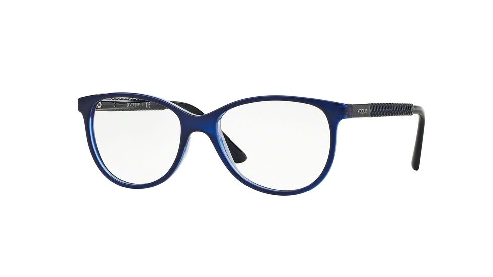 Vogue VO5030 Bifocal Prescription Eyeglasses 2384-53 - Top Dark Blue/violet Transp Frame