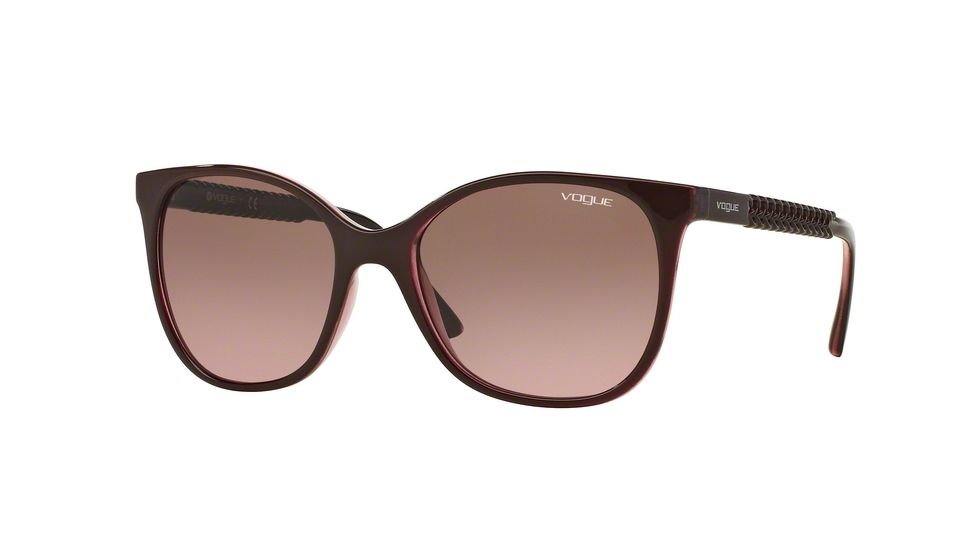 Vogue VO5032S Single Vision Prescription Sunglasses VO5032S-226214-54 - Lens Diameter 54 mm, Frame Color Top Bordeaux/Glitter Pink
