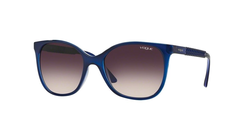 Vogue VO5032S Single Vision Prescription Sunglasses VO5032S-238436-54 - Lens Diameter 54 mm, Frame Color Top Dark Blue/violet Transp