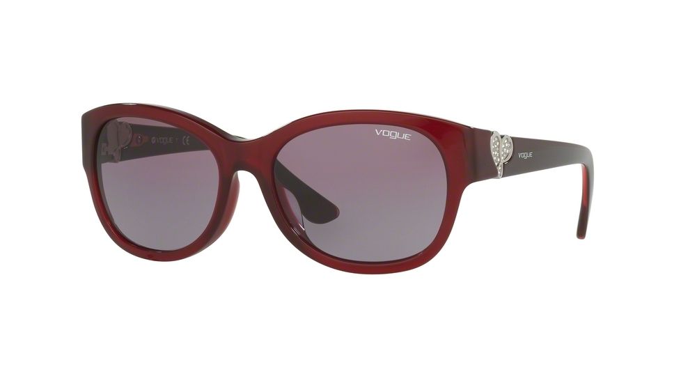 Vogue VO5034BF Single Vision Prescription Sunglasses VO5034BF-23628H-56 - Lens Diameter 56 mm, Frame Color Transparent Bordeaux
