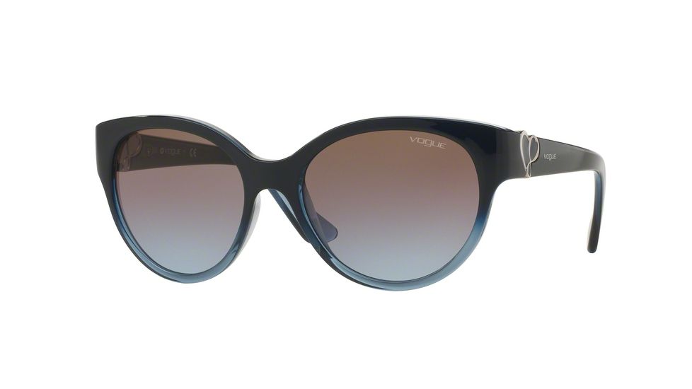 Vogue VO5035S Progressive Prescription Sunglasses VO5035S-237948-56 - Lens Diameter 56 mm, Frame Color Dark Blue Grad Transp Azure