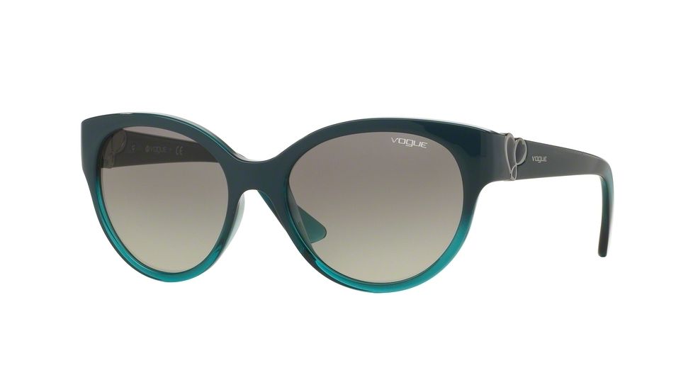 Vogue VO5035S Progressive Prescription Sunglasses VO5035S-238111-56 - Lens Diameter 56 mm, Frame Color Dk Turquoise Grad Transp Azure