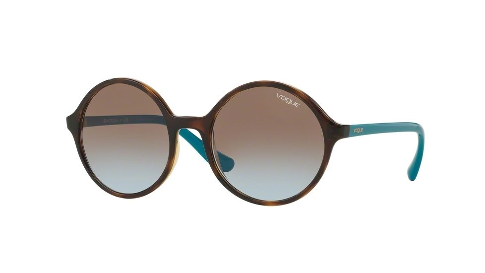 Vogue VO5036S Sunglasses W65648-52 - Dark Havana Frame, Azure Grad Pink Grad Brown Lenses