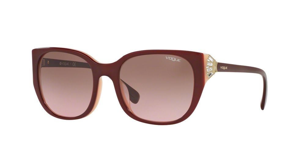 Vogue VO5061BF Single Vision Prescription Sunglasses VO5061BF-232314-55 - Lens Diameter 55 mm, Frame Color Top Bordeaux/opal Pink