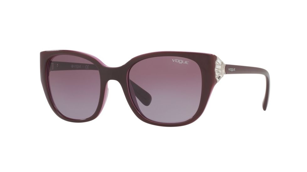 Vogue VO5061SB Progressive Prescription Sunglasses VO5061SB-23218H-53 - Lens Diameter 53 mm, Frame Color Top Eggplant On Pink