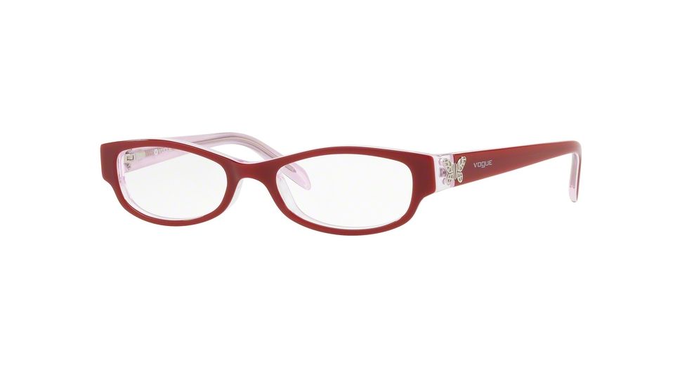 Vogue VO5082 Eyeglass Frames 2586-45 - Top Red/white/pink Transp Frame