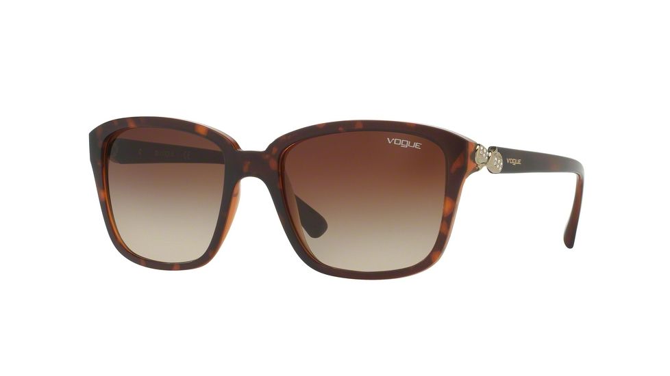 Vogue VO5093SB Single Vision Prescription Sunglasses VO5093SB-238613-54 - Lens Diameter 54 mm, Frame Color Top Dark Havana/brown