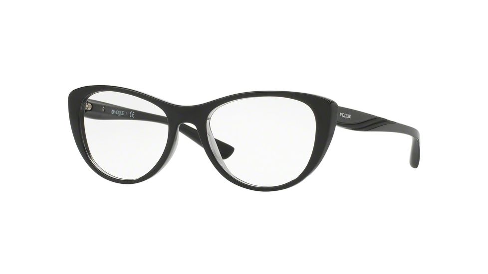Vogue VO5102 Progressive Prescription Eyeglasses 2385-51 - Top Black/grey Transparent Frame