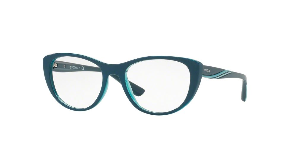 Vogue VO5102 Progressive Prescription Eyeglasses 2469-51 - Top Petroleum/green Transp Frame