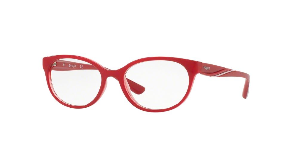 Vogue VO5103F Eyeglass Frames 2470-53 - Top Red/red Transparent Frame