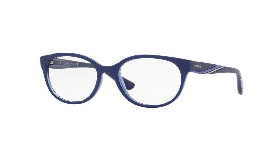 Vogue VO5103F Eyeglass Frames 2471-53 - Topaz Blue/Blue Transparent Frame