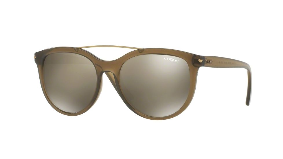 Vogue VO5134S Single Vision Prescription Sunglasses VO5134S-25305A-55 - Lens Diameter 55 mm, Frame Color Opal Olive Green