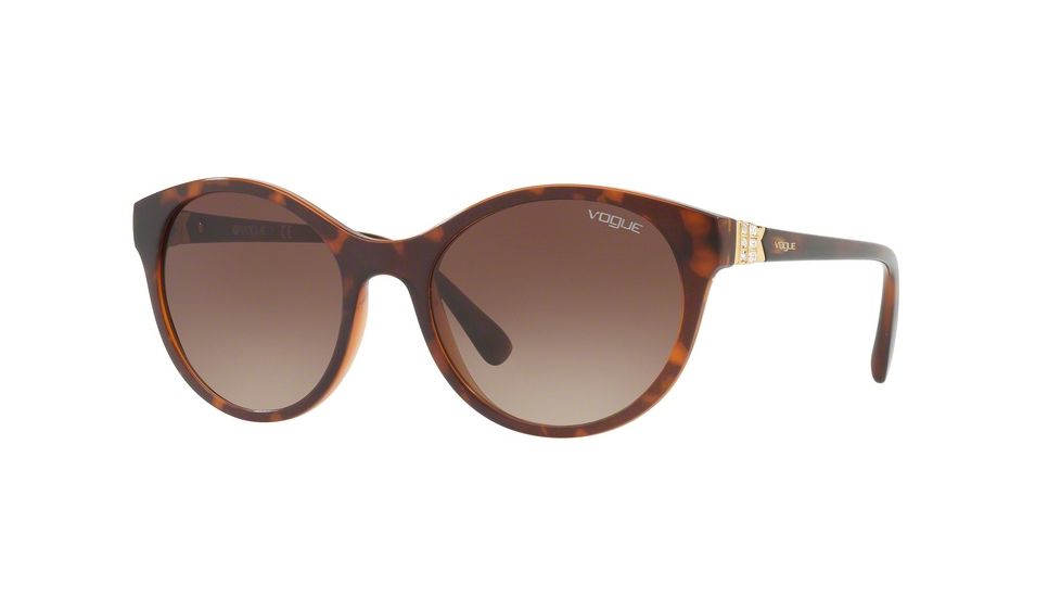 Vogue VO5135SB Single Vision Prescription Sunglasses VO5135SB-238613-52 - Lens Diameter 52 mm, Frame Color Top Dark Havana/light Brown