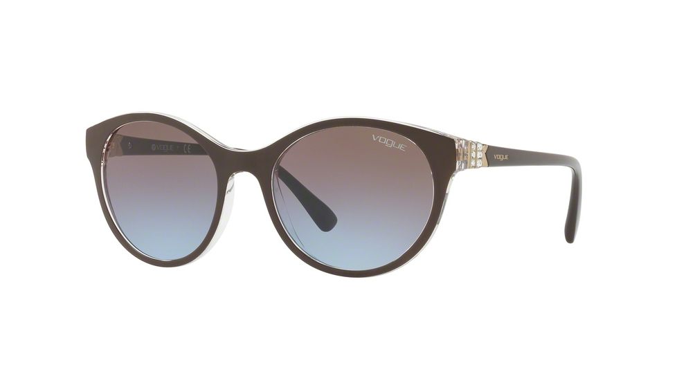 Vogue VO5135SB Single Vision Prescription Sunglasses VO5135SB-256148-52 - Lens Diameter 52 mm, Frame Color Top Dark Brown/serigraphy