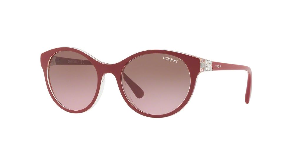 Vogue VO5135SB Single Vision Prescription Sunglasses VO5135SB-256214-52 - Lens Diameter 52 mm, Frame Color Top Dark Red/serigraphy