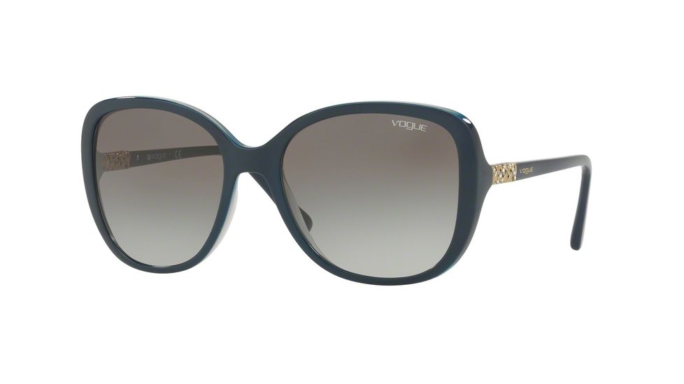 Vogue VO5154SB Single Vision Prescription Sunglasses VO5154SB-253611-56 - Lens Diameter 56 mm, Frame Color Top Blue Grey/opal Blue