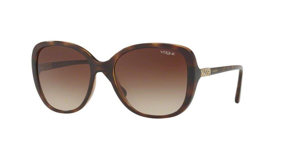 Vogue VO5154SB Single Vision Prescription Sunglasses VO5154SB-W65613-56 - Lens Diameter 56 mm, Frame Color Dark Havana