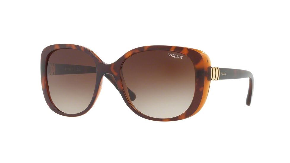 Vogue VO5155S Single Vision Prescription Sunglasses VO5155S-238613-55 - Lens Diameter 55 mm, Frame Color Top Havana/Brown