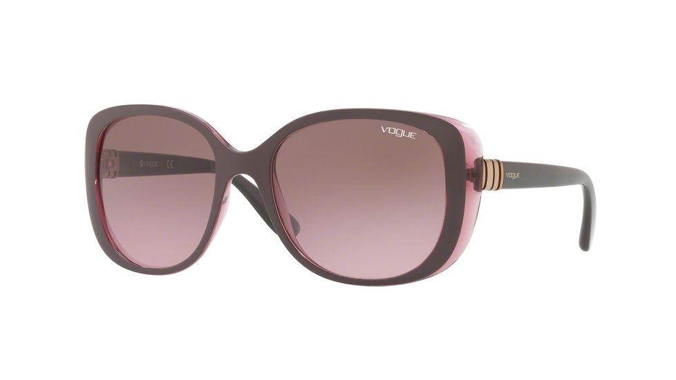 Vogue VO5155S Single Vision Prescription Sunglasses VO5155S-246514-55 - Lens Diameter 55 mm, Frame Color Top Dark Violet/serigraphy