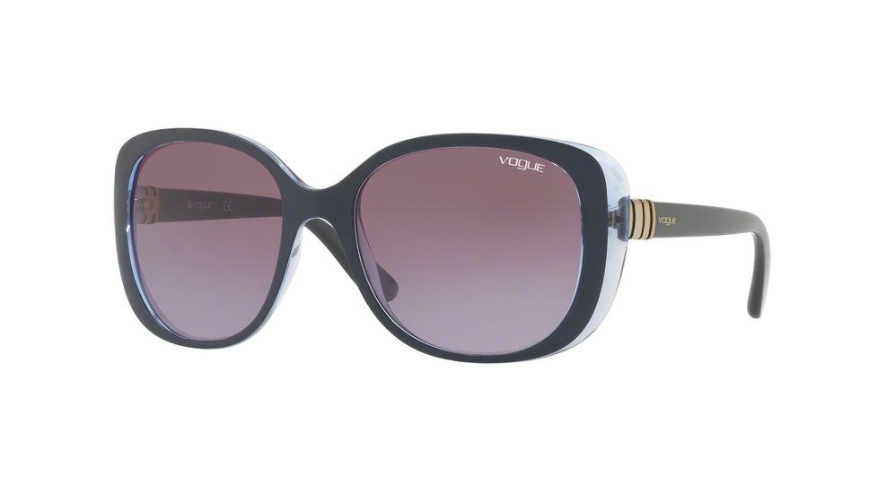 Vogue VO5155S Single Vision Prescription Sunglasses VO5155S-24678H-55 - Lens Diameter 55 mm, Frame Color Top Opal Grey/serigraphy