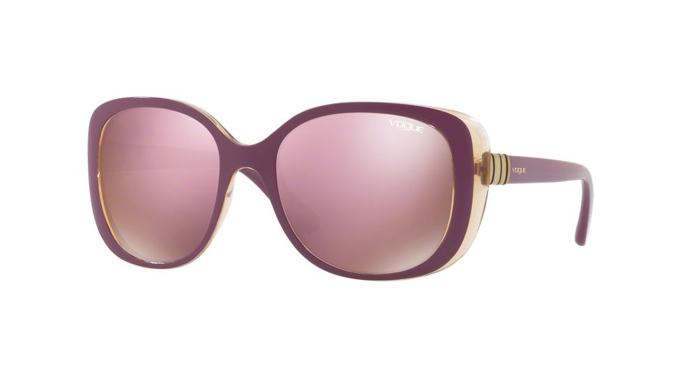 Vogue VO5155S Single Vision Prescription Sunglasses VO5155S-25925R-55 - Lens Diameter 55 mm, Frame Color Top Dark Violet/yellow
