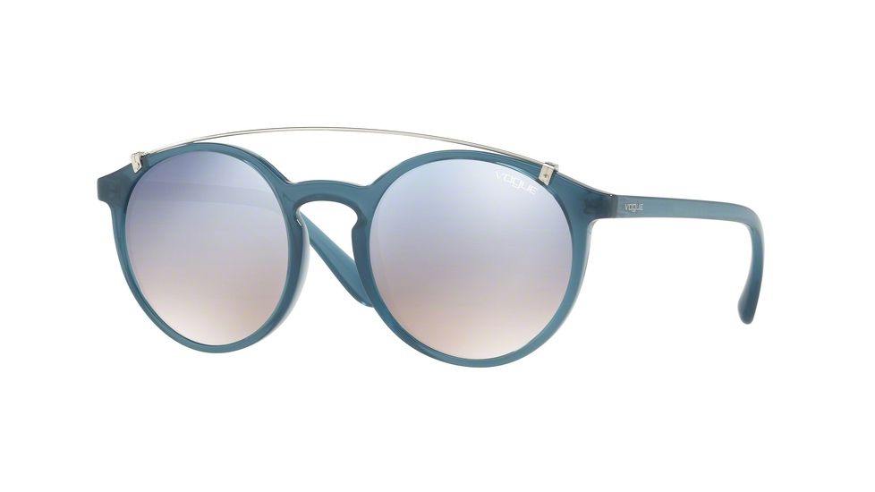 Vogue VO5161S Single Vision Prescription Sunglasses VO5161S-25347B-51 - Lens Diameter 51 mm, Frame Color Opal Light Blue