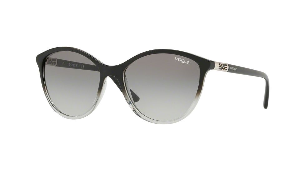 Vogue VO5165S Single Vision Prescription Sunglasses, 55mm, Transp Grey Gradient Black, VO5165S-188011-55-SV